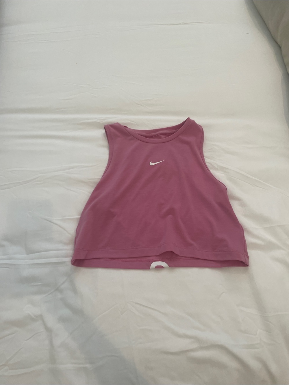Nike Pink Cropped Athletic Tank Top with Swoosh
